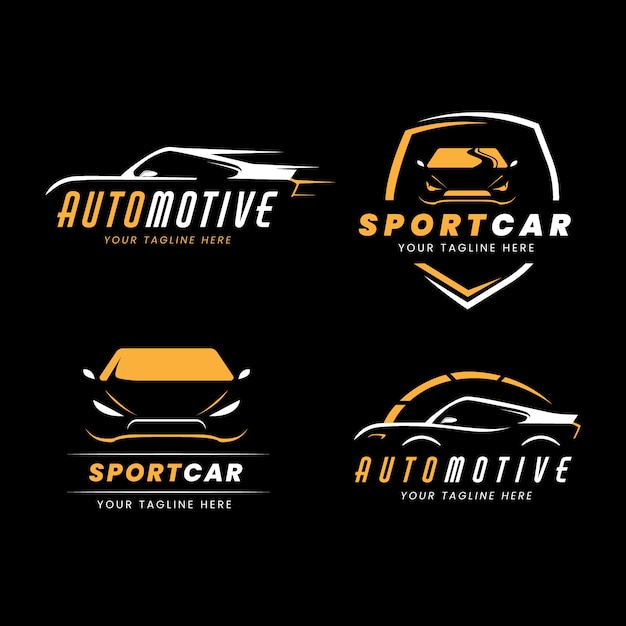 Vettore collezione di logo auto piatta