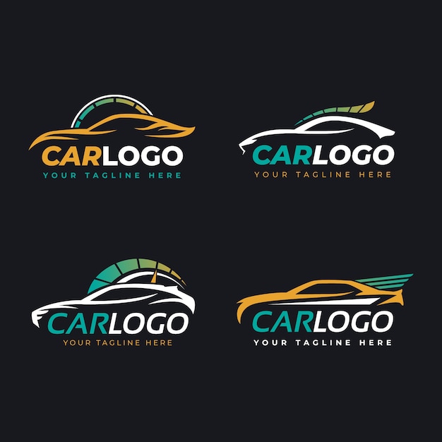 Vector flat car logo collection