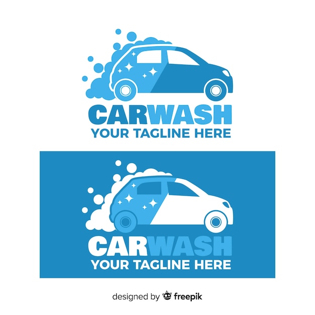 flat car wash logo background