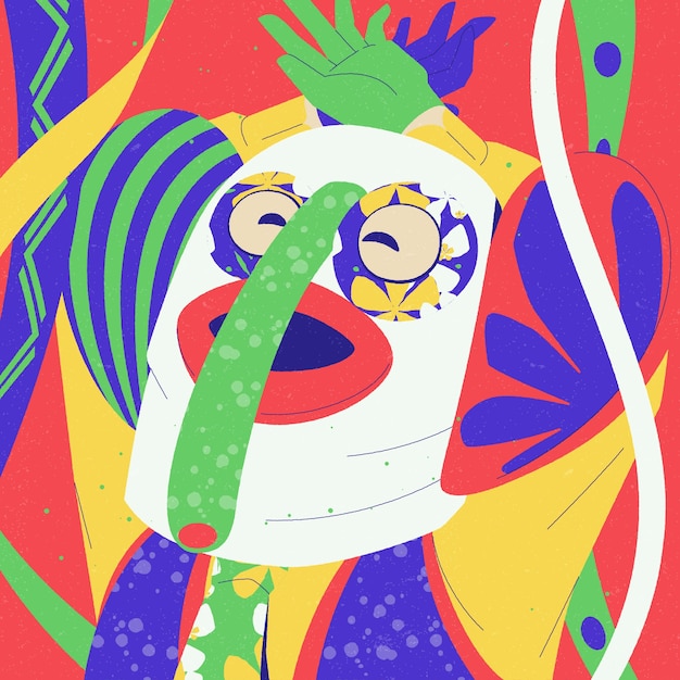 Vector flat carnaval de barranquilla illustration