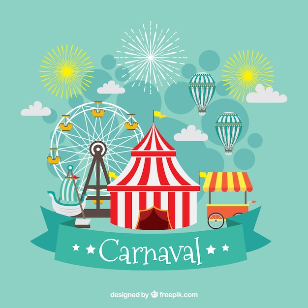 Vector flat carnival background