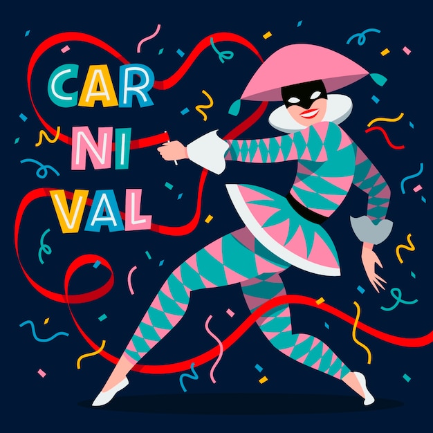 Illustrazione dell'evento di carnevale piatto