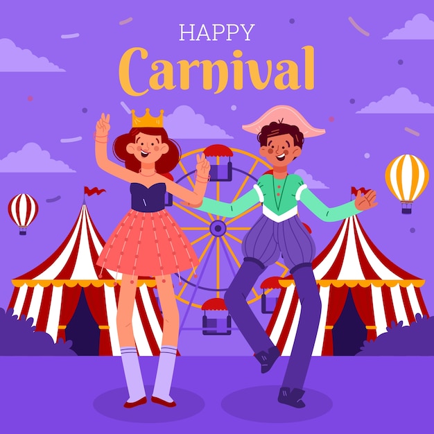 Flat carnival party illustration