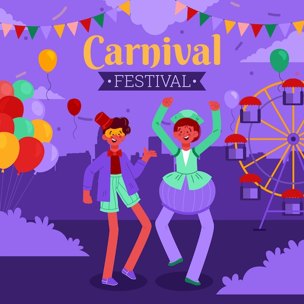 Vector flat carnival party illustration