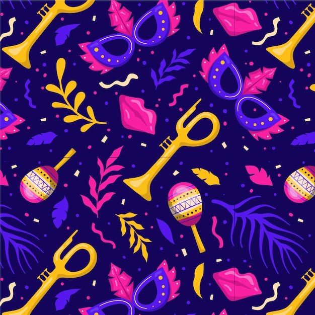 Vector flat carnival pattern design