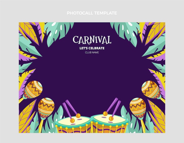 Vector flat carnival photocall template