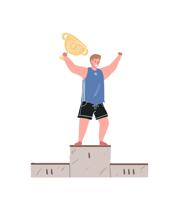 Vector flat cartoon athlete characterprofessional sport achievementsvector illustration concept