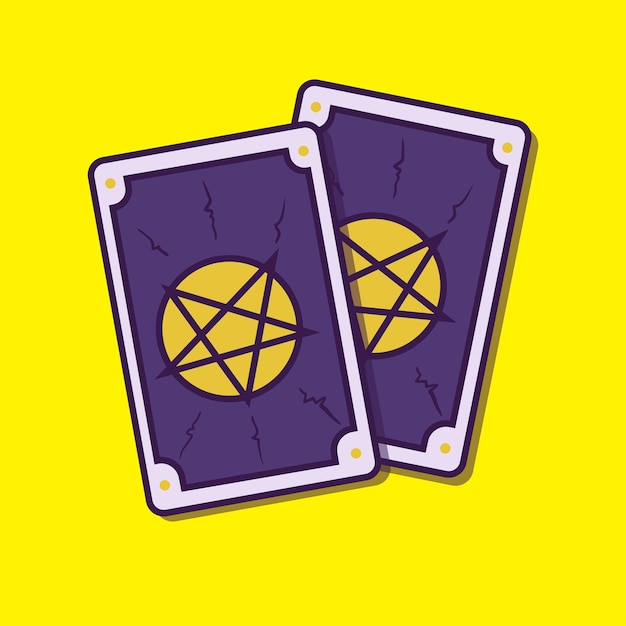 flat cartoon of magic card