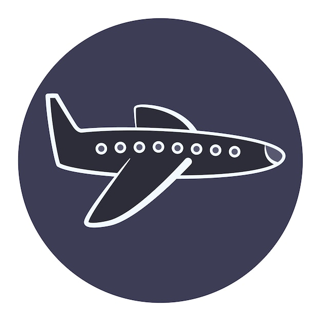 Flat cartoon plane icon airplane symbol