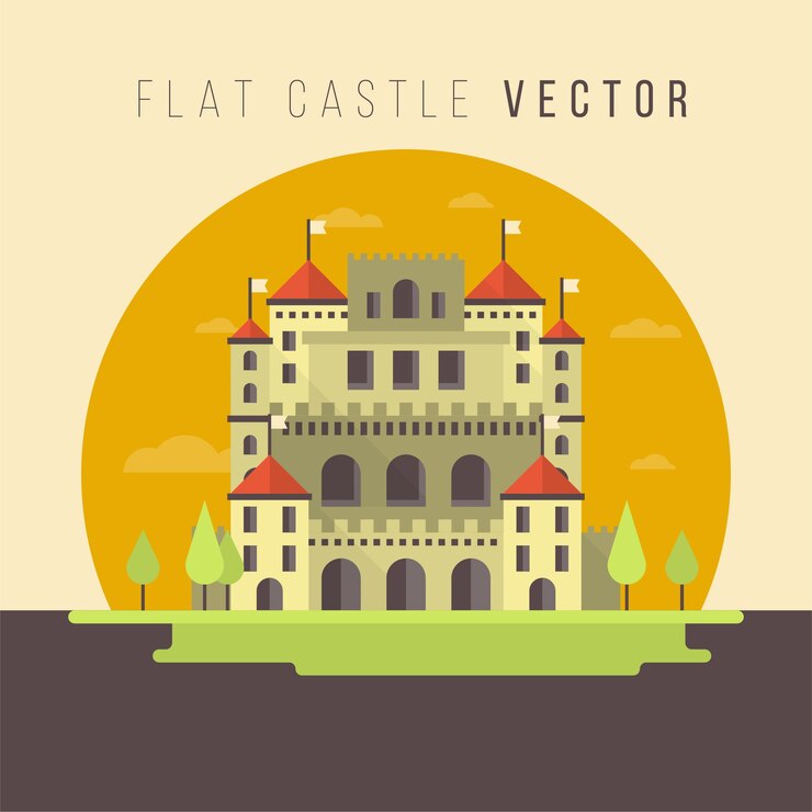 Vector flat castle