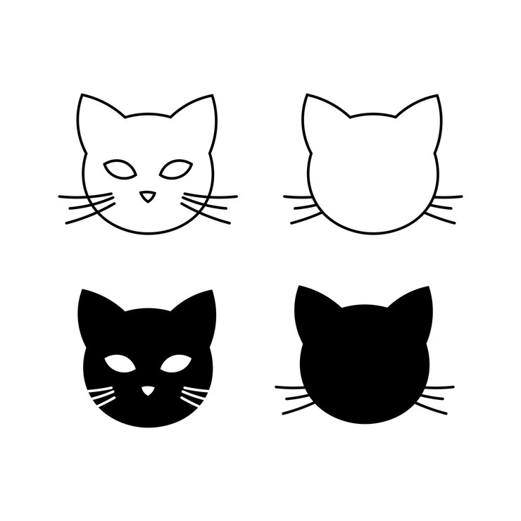 Flat cat head icon