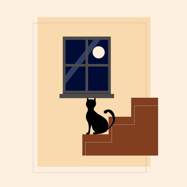 Vector flat cat illustrations design template