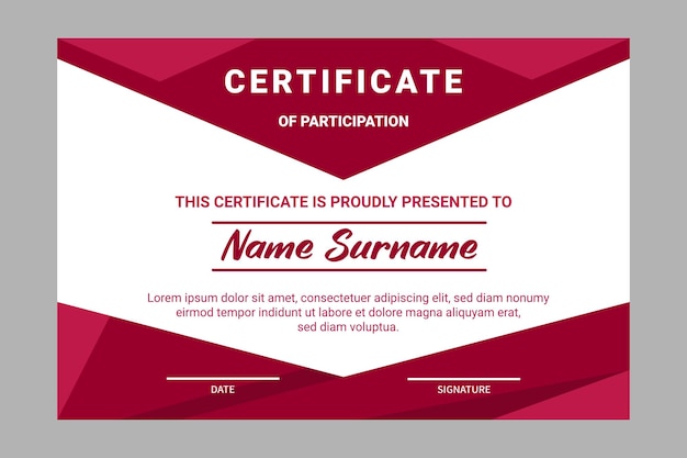 Flat certificate template design