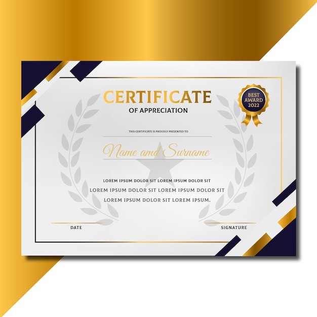 Flat certificate template free vector