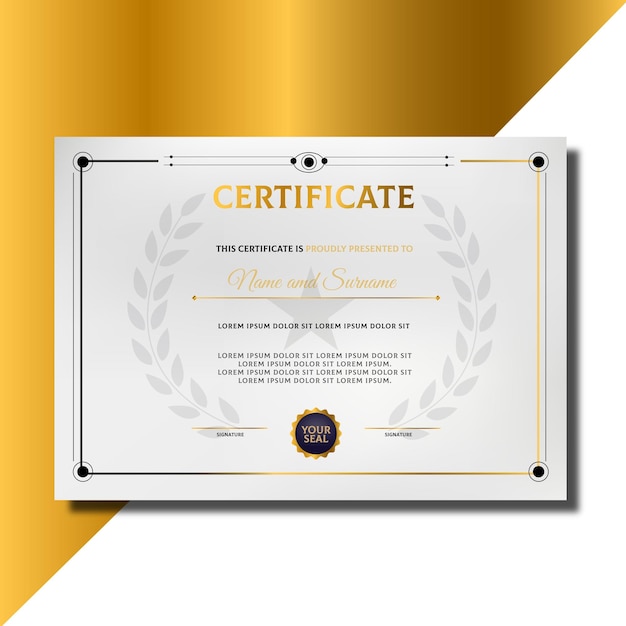 Flat certificate template free vector