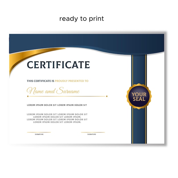 Flat certificate template Free Vector