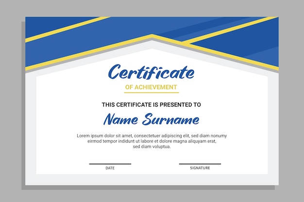 Flat certificate template