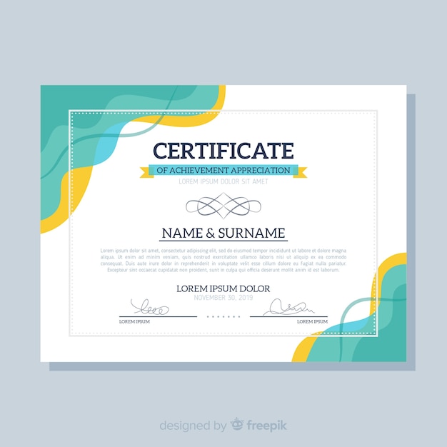 Flat certificate template