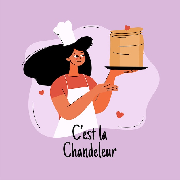 Vector flat chandeleur illustration