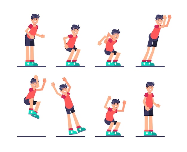 Vector flat character animation frames