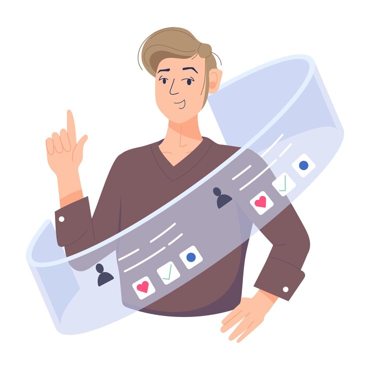 Vector flat character illustration of a hr manager
