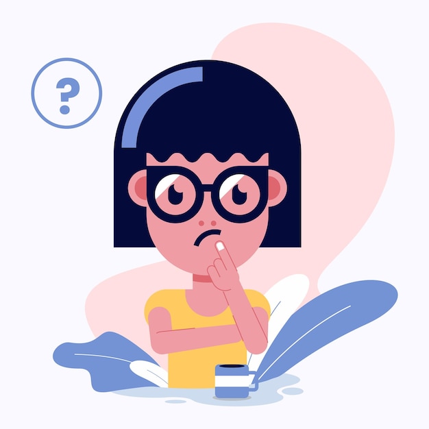 異なる顔の表情を持つ平らなキャラクターのイラスト