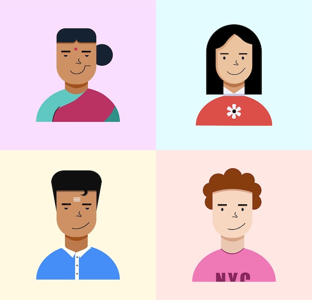 Flat character illustrations