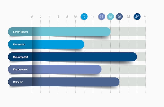 Flat chart graph Simply color editable Infographics elements