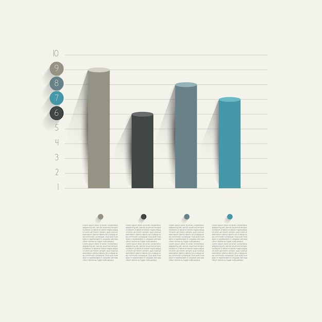 Flat chart. infographic element. vector.