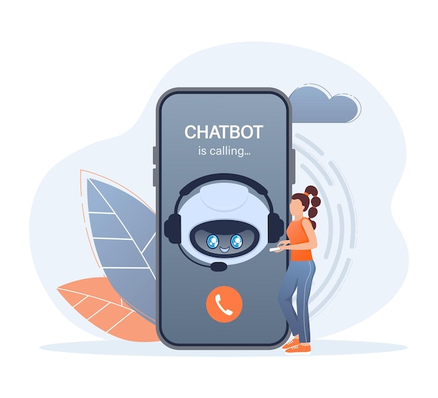 Flat chat bot for web design Flat isometric vector illustration Artificial intelligence