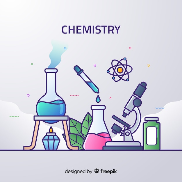 Flat chemistry colorful background