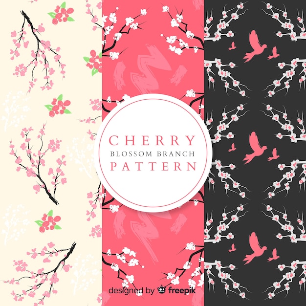 Flat cherry blossom pattern