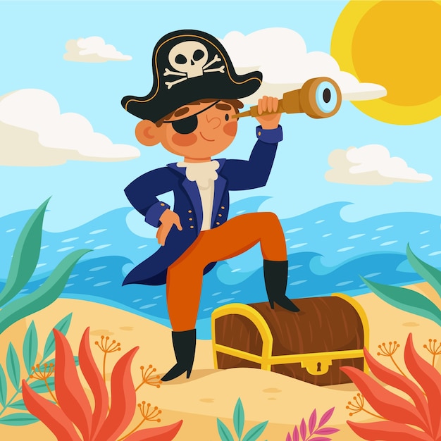 Vector flat children book illustration