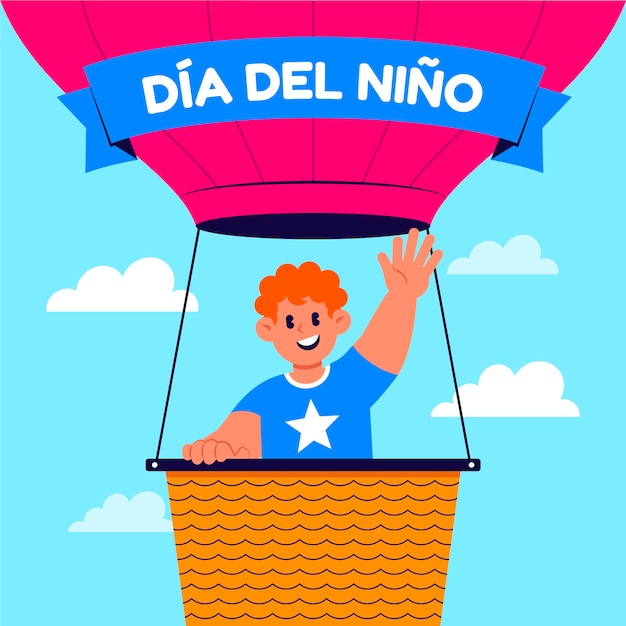 Vector flat children's day in spanish illustration