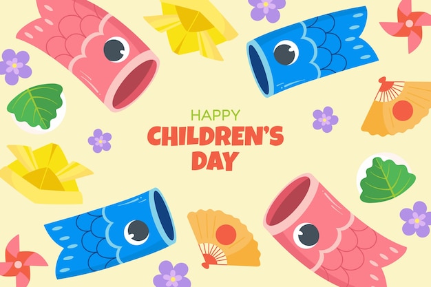 Vector flat childrens day background