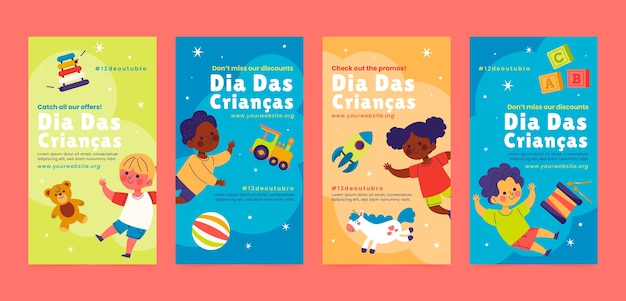 flat childrens day instagram stories collection