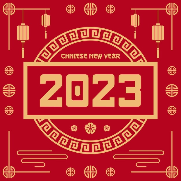 Flat chinese new year background