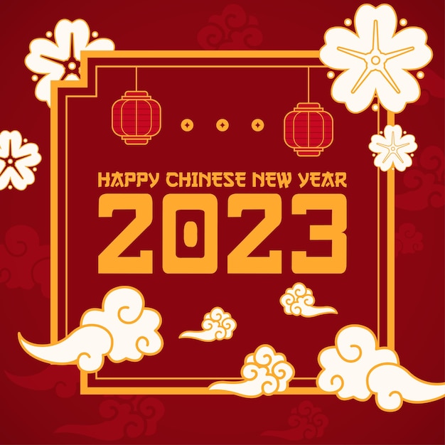 フラットな中国の新年の背景