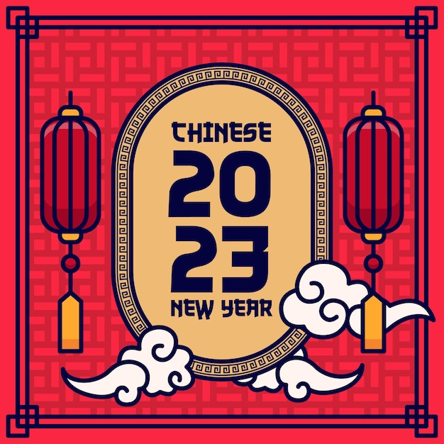 flat chinese new year background