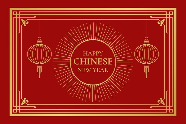 Vector flat chinese new year illustration