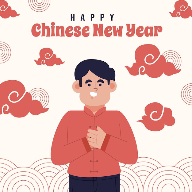 Flat chinese new year illustration