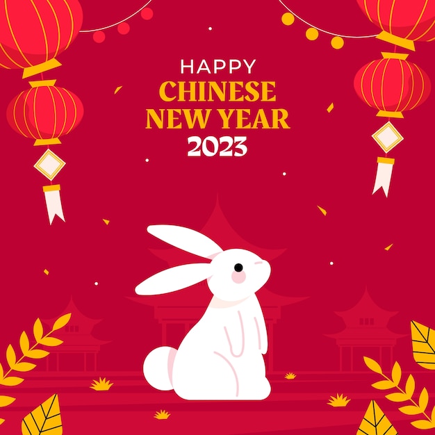 Flat chinese new year illustration