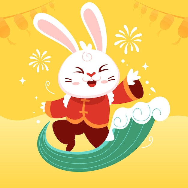 Vector flat chinese new year illustration