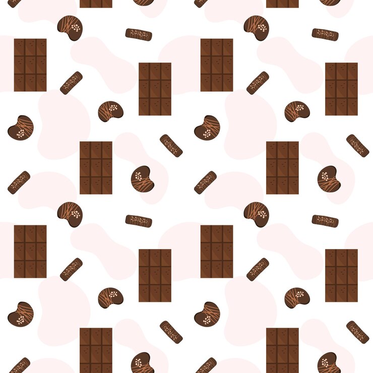 Vector flat chocolate bar pattern template