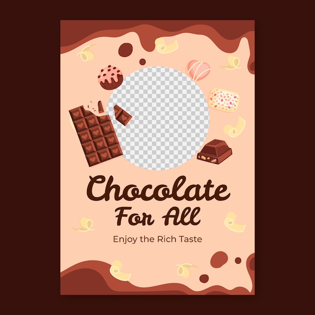 flat chocolate poster template