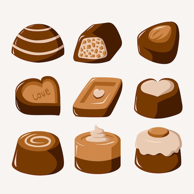 Flat chocolate stickers