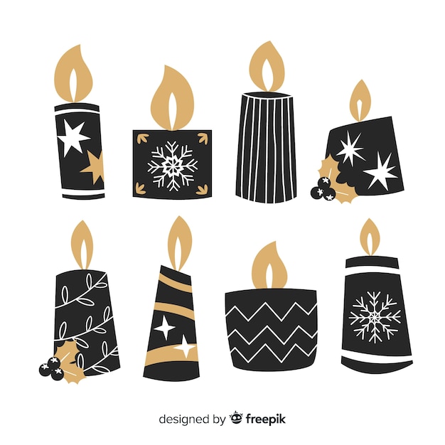 Flat christmas candle pack