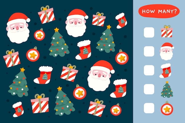 Flat christmas game illustration