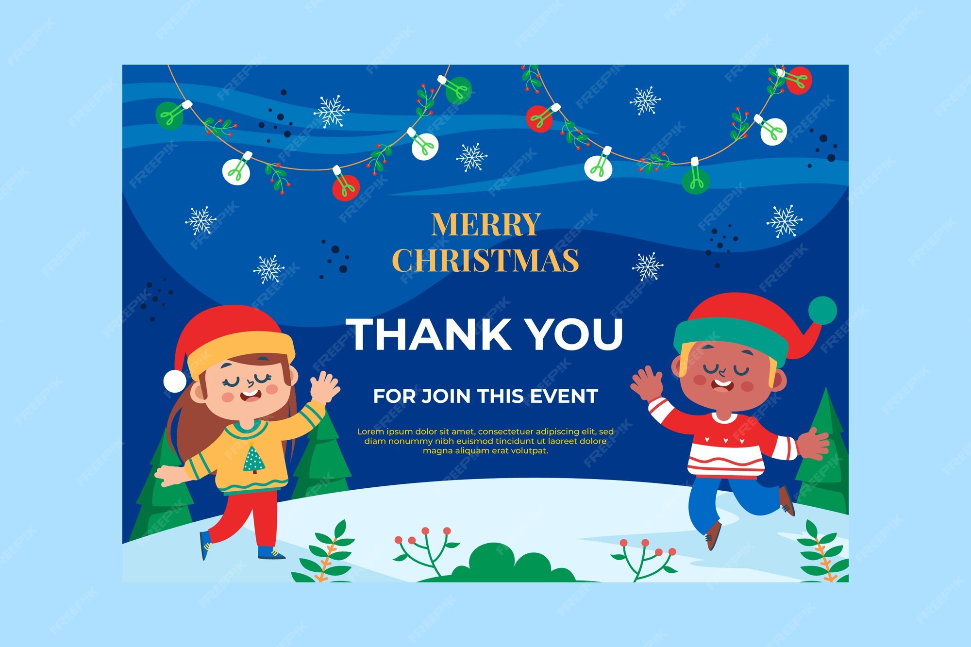 premium-vector-flat-christmas-greeting-card-template