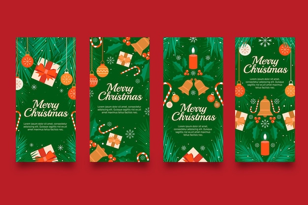 flat christmas instagram stories collection